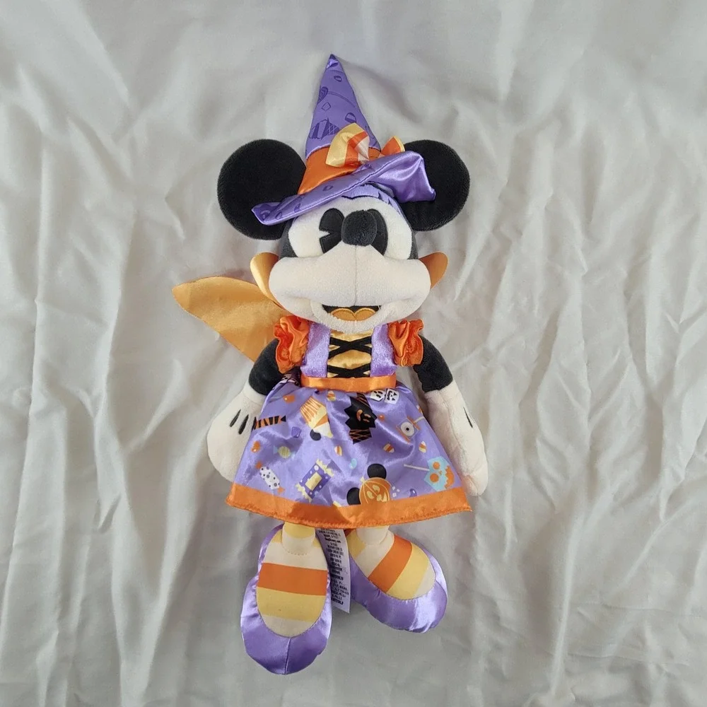 Disney Store Minnie Mouse Plush Purple Halloween Witch Costume 2020 Cape